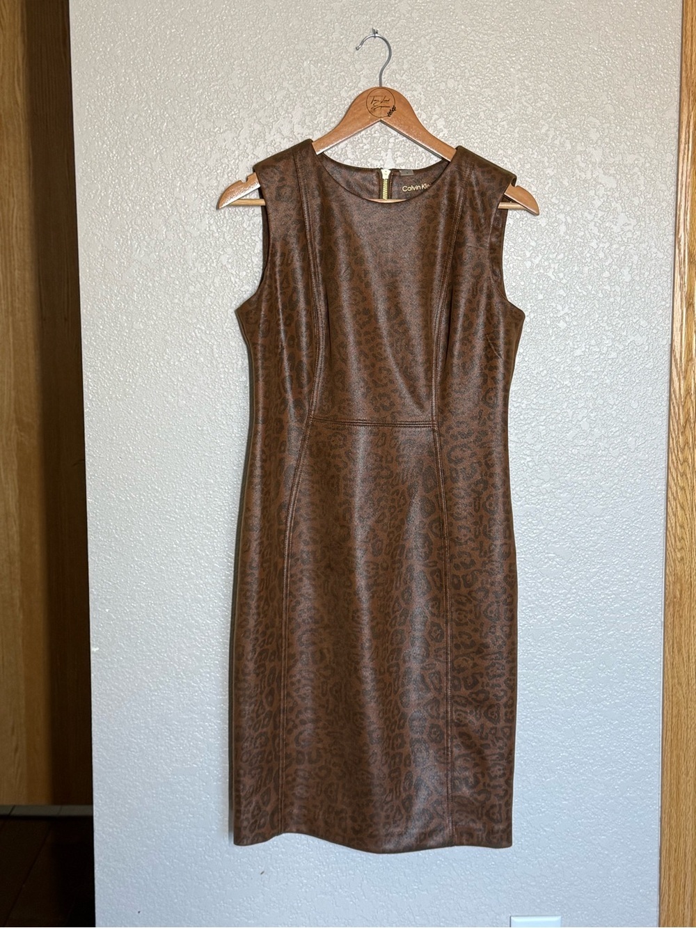 Calvin Klein animal print sheath dress